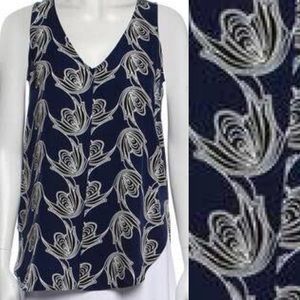 Derek lam 10 Crosby navy silk sleeveless top sz: 6